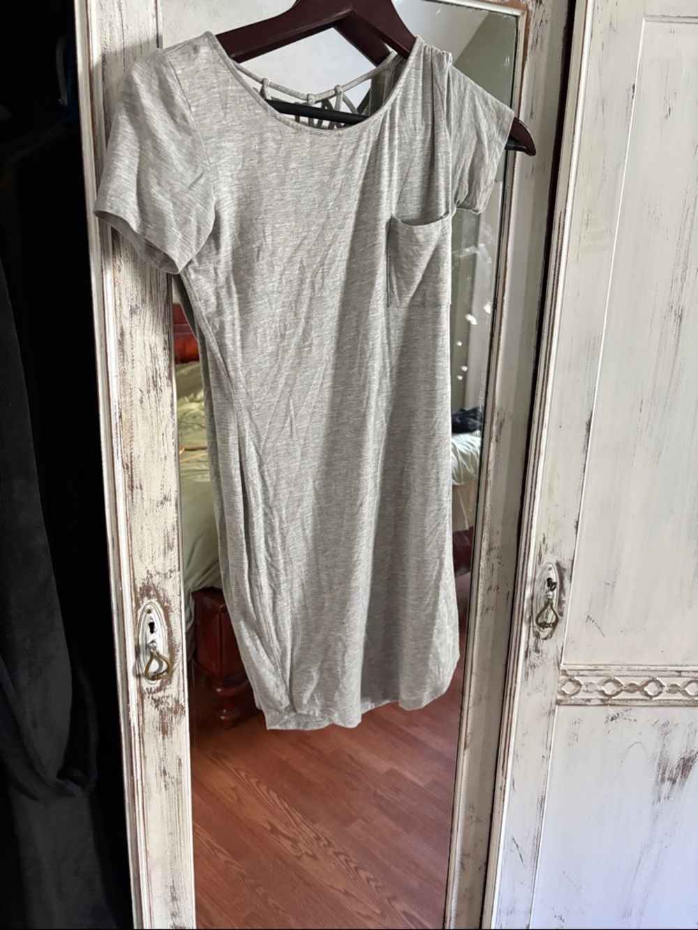 Light Gray Pocket Tee Dress
